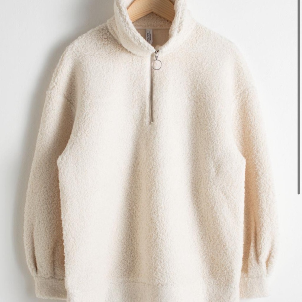 Faux Shearling Zip Pullover - image 1